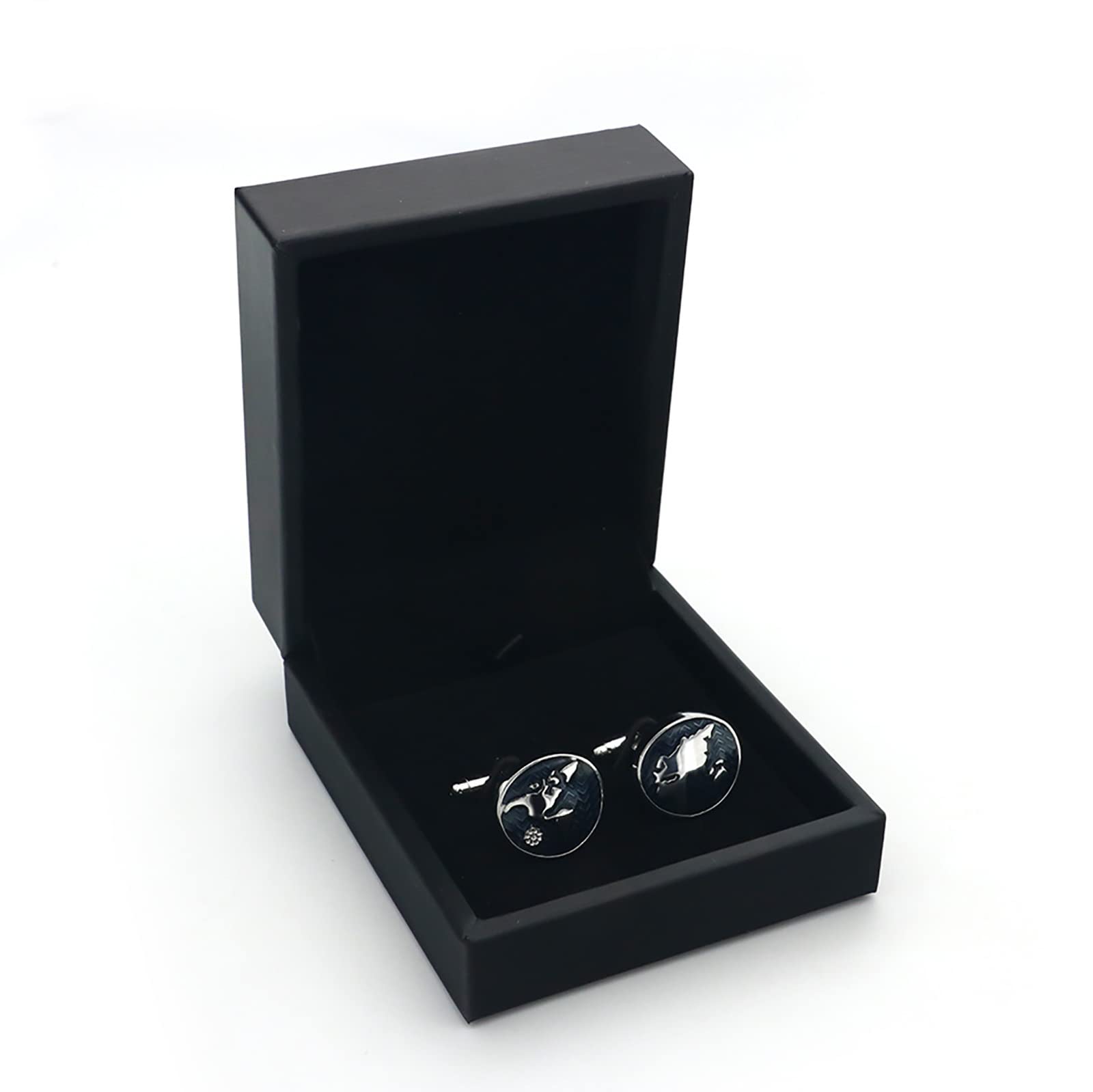 Boîte à boutons de manchette, boîte d'emballage pour hommes, boîte de présentation, boîtes de rangement pour boutons de manchette, pour affaires de mariage (Noir 7,4x8,5x3,8 cm) (Noir 7,4x8,5x3,8 cm)