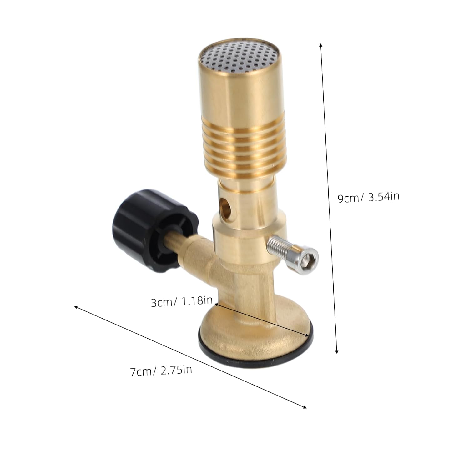 KOMBIUDA Portable Bunsen Burner Head Flame Control for Heating Cooking and Welding No Gas Hose Required Convenient Anti-tip Design for Laboratory Use