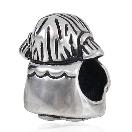 Soulbead Little Boy&Girl Authentic 925 Sterling Silver Charm Beads For Charms Bracelet (Smile Girl) #TOP2