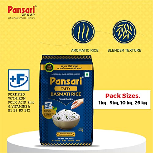 Image of Pansari Khana & Tasty Basmati Rice Combo|Long Grain,Naturally Aged(2-Years) and Fortified|Basmati Rice /Biryani Rice /Pulav Rice-(5+1kg)