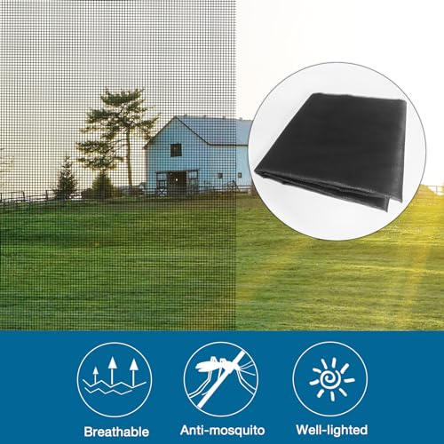 NeatiEase Window Screen, 48\"x 102\" Adjustable Flexible Fiberglass Screen Door Mesh - DIY Replacement Kit for Patio Porch Door Windows and Sliding Screen Doors(Black)