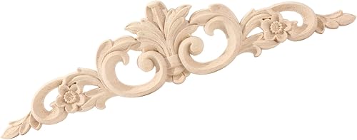 Vista 53 de Long Wood Appliques - DIY Wooden Carved Onlays for Bed, Door, Cabinet & Wardrobe Decoration (4PC, 20x5cm/7.8"x1.9")