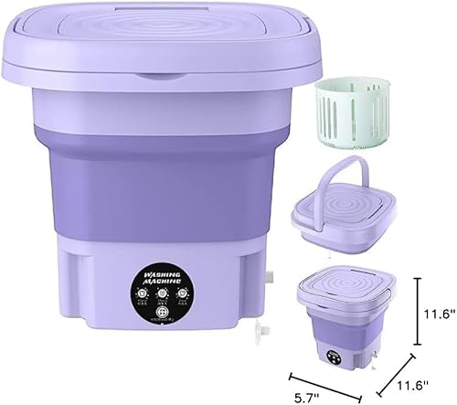 Miniatura 8 de Lavadora plegable, mini lavadora de alta capacidad de 8 L, con 3 modos de limpieza profunda, lavadora pequeña media automática para ropa de bebé,