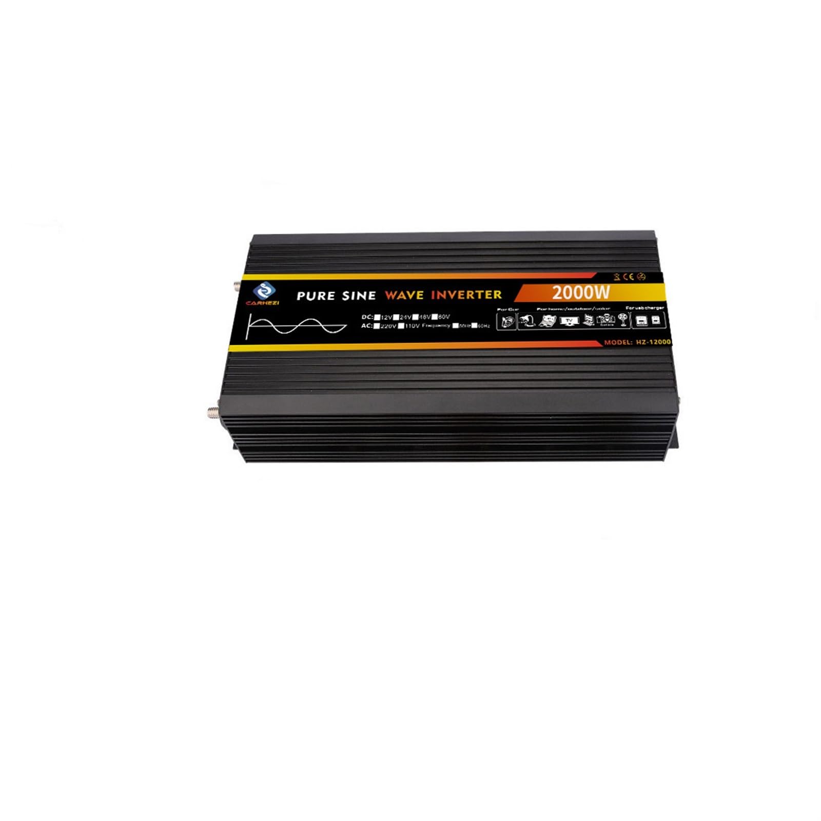 Inverter a Onda sinusoidale Pura da 500 W a 3000 W Convertitore Multifunzione Solare da CC a CA,Protezione di Sicurezza Completa(500W)