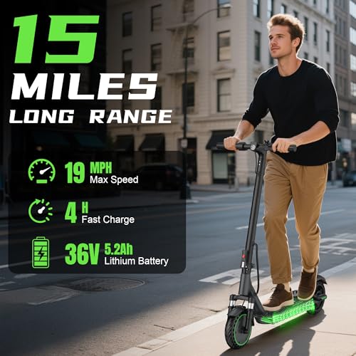 Image of VOLPAM Electric Scooter with 8.5 inch /10 inch Solid Tire, 350W /500W Powerful Motor & 19 /22 MPH Top Speed, 16-28 Miles Long Range, Folding E Scooter Choice