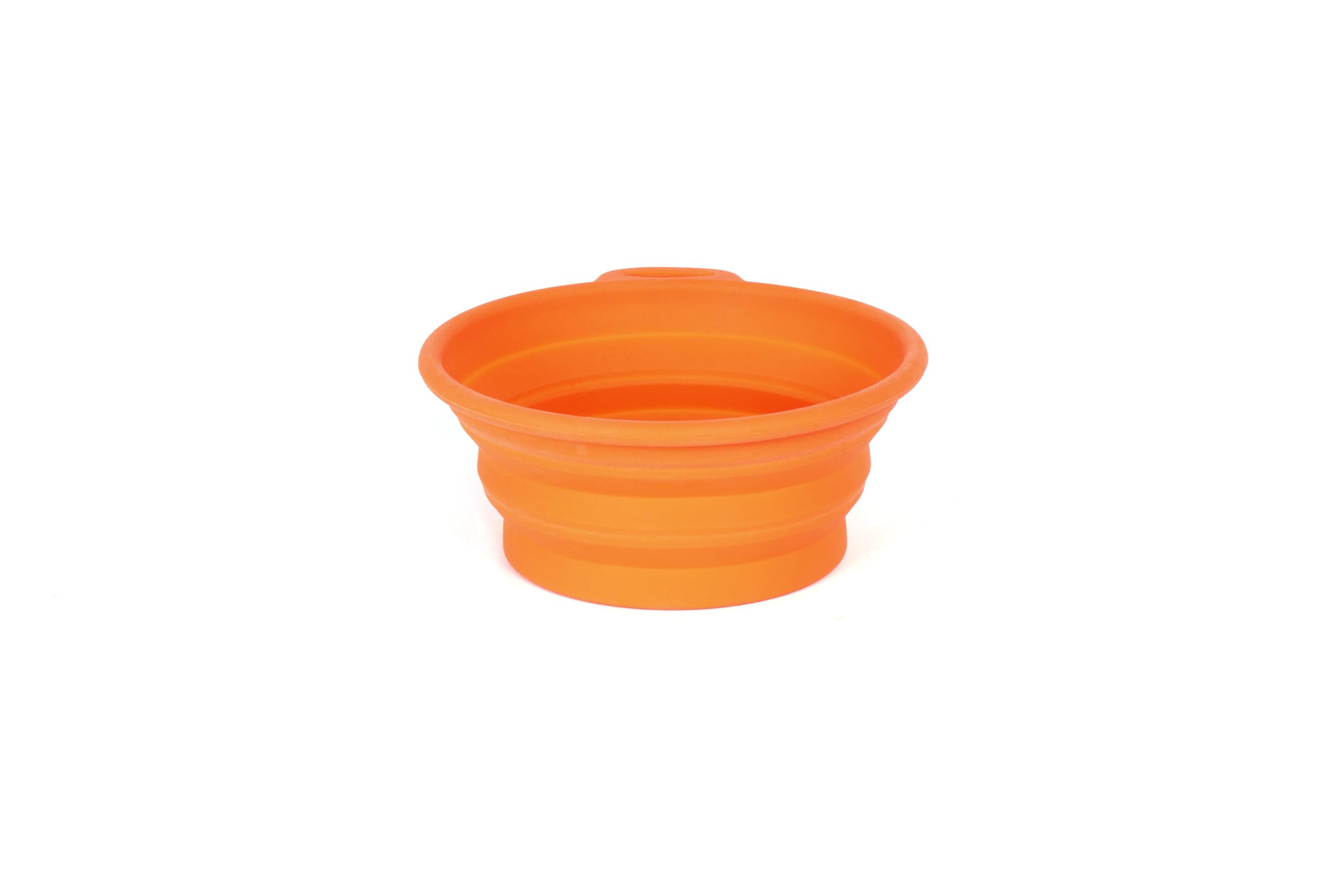 Mountain Paws Silicone Collapsible Dog Bowl With Attachment Loop, Orange, 0.9L