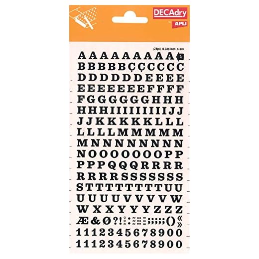 APLI DD4F - Letras y números transferibles negros 6 mm, 214 caracteres