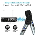FIFINE UHF Dual Channel Wireless Handheld Microphone, Easy-to-use Karaoke Wireless Microphone System-K036 - Image 4