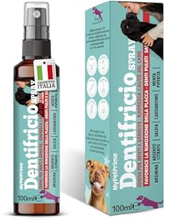 MyPetPrime Dentifricio per Cani Spray con Argento Citrato e Arginina - Pulizia Denti Cane, Combatte Alito cattivo cane e alitosi, Dentifricio Cani Pulizia tartarato, NO Risciacquo