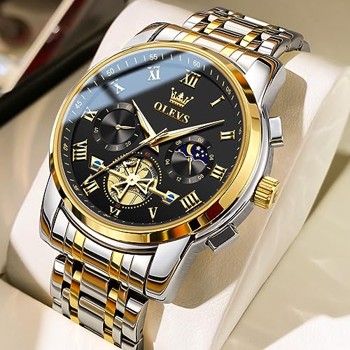 OLEVS Watches Men Waterproof Luxury Big Face Mens Watch Stainless Steel Quartz Analog Dress Watches for Men Luminous Multifunction Man Watch Relojes De Hombre3