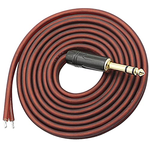 XMSJSIY 1/4 TRS Speaker Bare Wire, 6.35mm 3- Pole Male Mono Stereo -2m