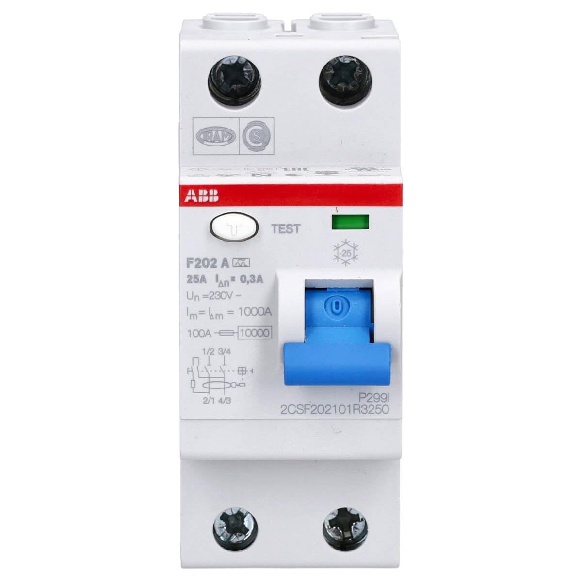 ABB F202 A 25A 300MA INTERR.DIFFERENZ. PURO 2P