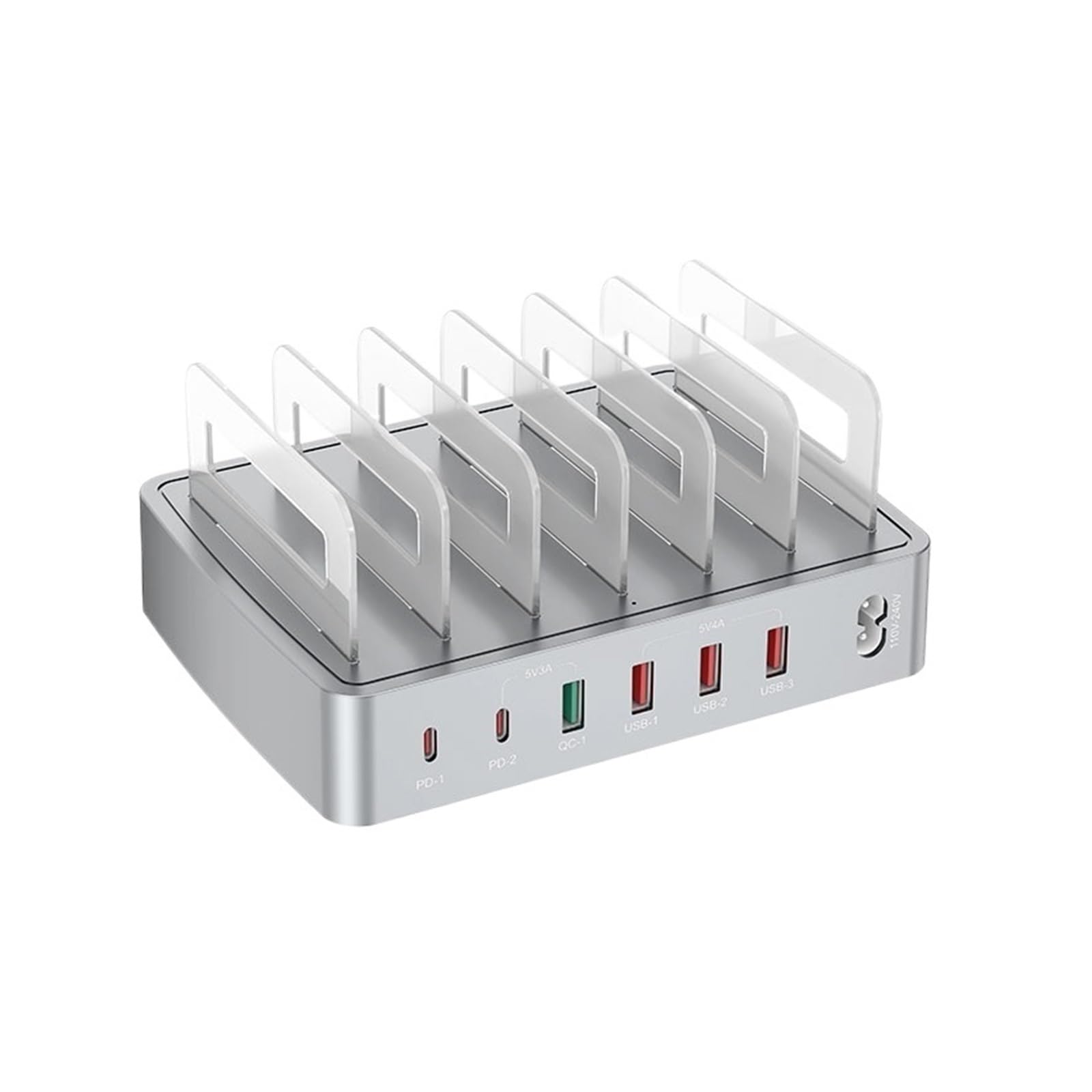 Stazione Di Ricarica Rapida QC3.0 Con Supporto Multi USB PD Universale Da 72 W A 6 Porte Capacità Di Ricarica Rapida