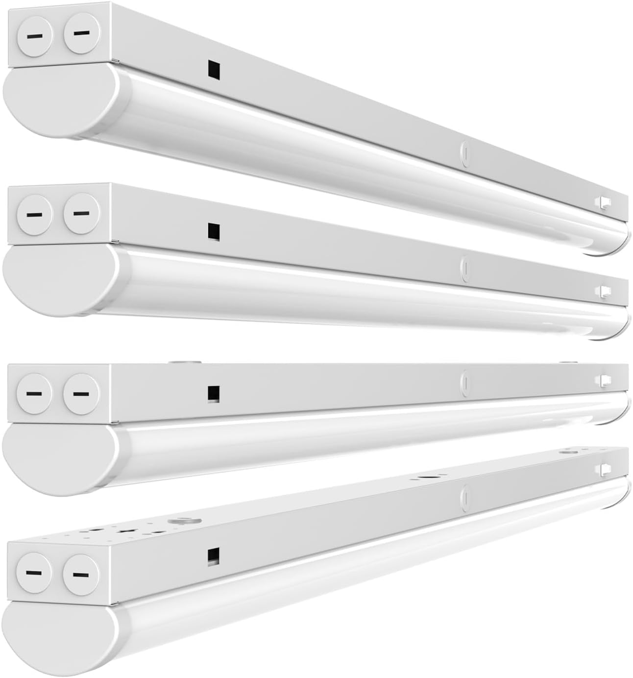 4FT LED Strip Light, 4-Pack LED Strip Light 6200LM, 3500K/4000K/5000K Selectable, Flush Mount 0-10V Dimmable Commercial Grade Indoor Strip Light Fixture, UL Listed