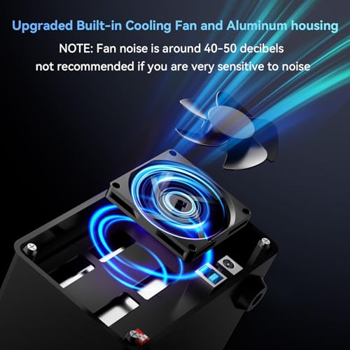 Image of 2 Bay RAID Hard Drive Enclosure with Fan for 2.5 /3.5 Inch SATA HDD /SSD with USB A /C 3.0 Cable, 3.5 Hard Drive Enclosure Supports 40 TB, 4 RAID Modes, Max 6 Gbit /s