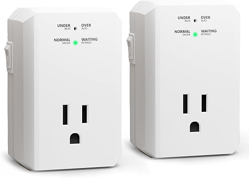 Miniatura 7 de BSEED Protector de sobretensiones de una sola salida, pequeño protector de sobretensiones con indicador de luz protegida para refrigeradores, PC,