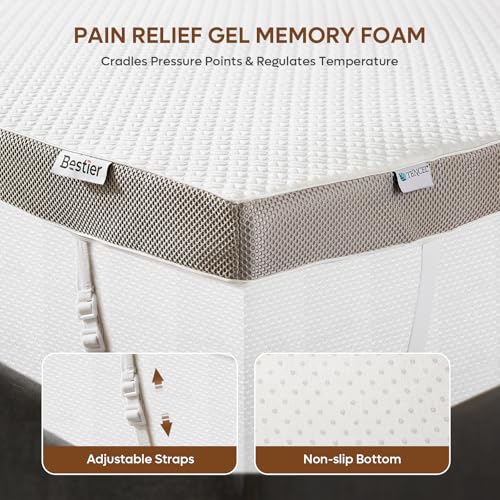 Bestier 3 Inch Gel Memory Foam Mattress Topper Twin XL Size (38 x 80 Inch), Cooling Bed Topper & Soft Mattress Pad, High Density Foam with Tencel Cover for Back Pain, RV, Dorm by Bestier - Used condition - Image 6