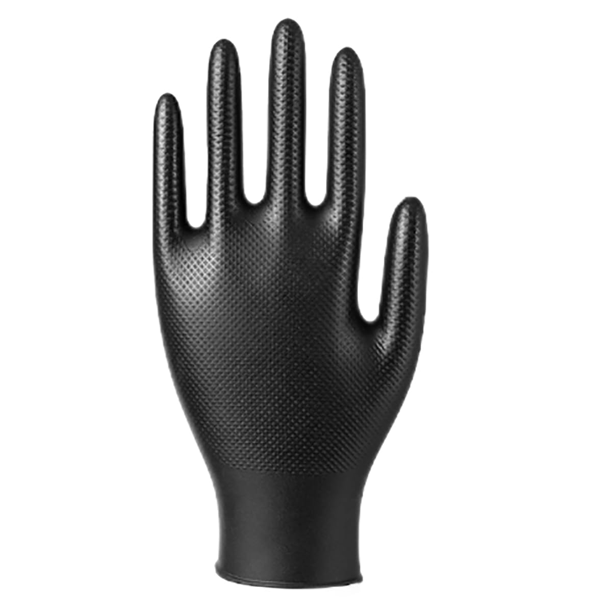 KINGFA DIAMOND GRIP Extra Stark Nitrilhandschuhe | Hochfeste, texturierte Einweghandschuhe für Kfz, Industrie & Labor | Arbeitshandschuhe Öl- und Chemikalienbeständig | 50 Stk/Box (500, Schwarz, XL)