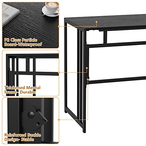 Image of Elephance 40 inch Folding Computer Desk No Assembly Needed Foldable Small Home Office Desk Study Writing Desk Gaming Table for Small Space