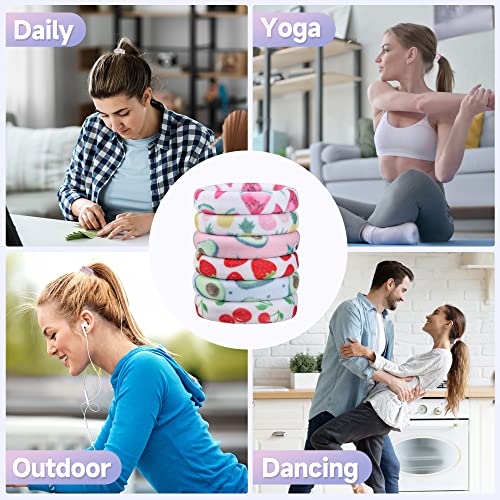 Hair Ties For Girls, 36 Pcs Soft Thick Seamless Nylon Elastic Hair Ties No Damage Pony Tails Holders For Thin Fine Hair Cute Fabric Hair Ties For Women - 6 Colors With Prints (Sweet Fruit Heart) #TOP6