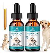 (2 Packs) Pet Hemp Oil for Dogs and Cats Anxiety Stress Pain Holistic Inflammation Skin Allergies...