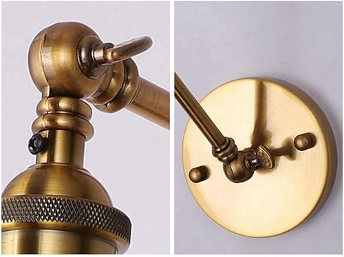 Miniatura 5 de Lámpara de pared ajustable con brazo oscilante, aplique de pared industrial retro, accesorios de iluminación de interior para mesita de noche,