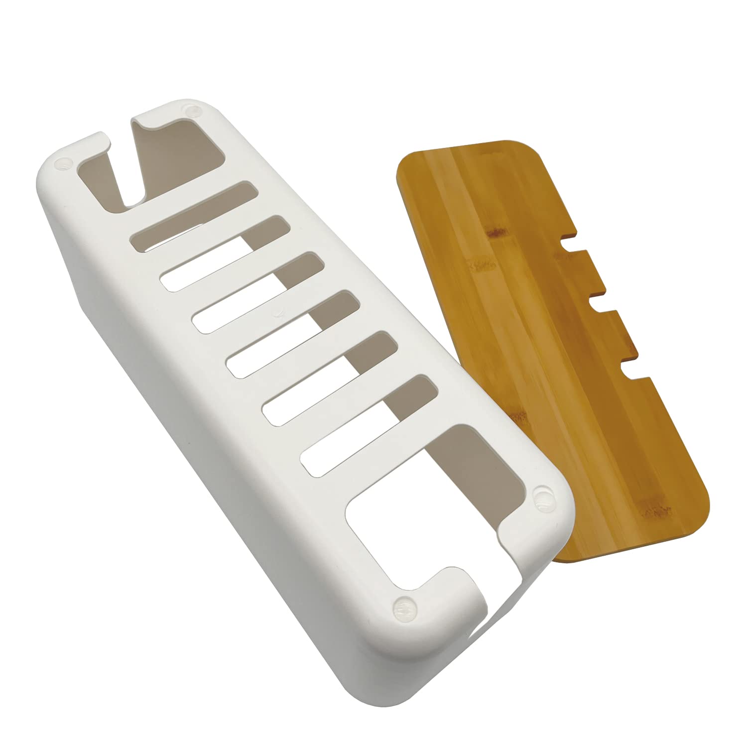 Verve Jelly Cajas de gestión de Cables, Caja de Almacenamiento de Cables Rectangular de Cable de Cable de Cable de 2 pcs con Tapa para Ocultar Cables desordenados de gestión de Cables, Blanco, S+L