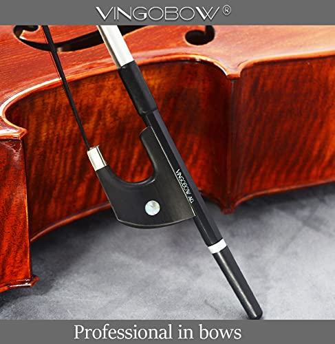 German Style Carbon Fiber Upright Double Bass Bow 4/4 Size Vingobow 100Bgb Professional Level Parisian Eyes Ebony Frog Deep Powerful Tone Black Horse Hair Pernambuco Performance Warm Tone #TOP6