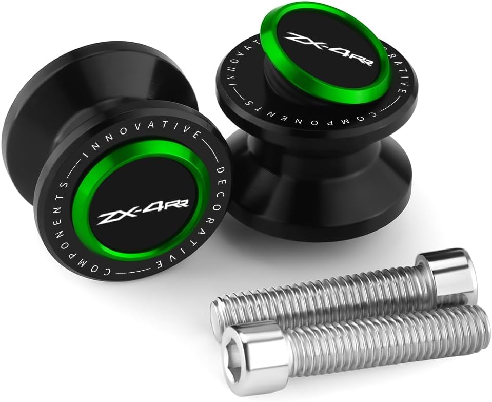 Motorcycle M8 Swingarm Spools Slider Compatible With K.awasaki ZX4RR 2023 2024 2025 | Swing Arm Stand Screws Bobbins ZX-4RR ZX 4RR ZX400 Accessories (black-1)