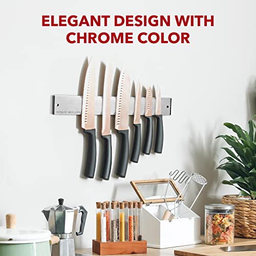 Honjo-Muller Magnetic Knife Holder For Wall - 12 Inch Steel Knife Magnetic Strip | Home Kitchen Utensil Organizer For Easy Storage | Strong Magnet Strip For Knives And Utensils, Easy To Install #TOP4