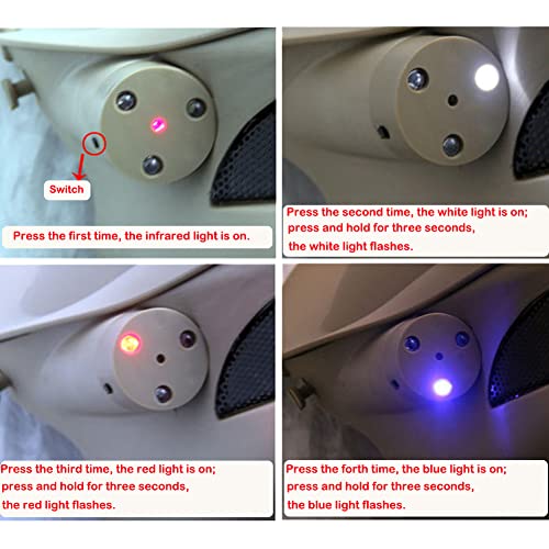 Atairsoft Tactical Protective Cosplay Airsoft Alien Full Face Mask With Lamp Silver Black #TOP5