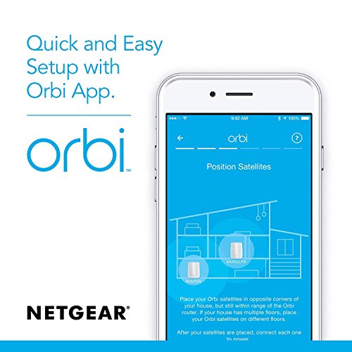 Image of Netgear orbi Whole Home Mesh WiFi System with Tri-Bandy-yWireless Router, Eliminate WiFi Dead Zones, Up to 5000ySqft, 2pk (rbk50)
