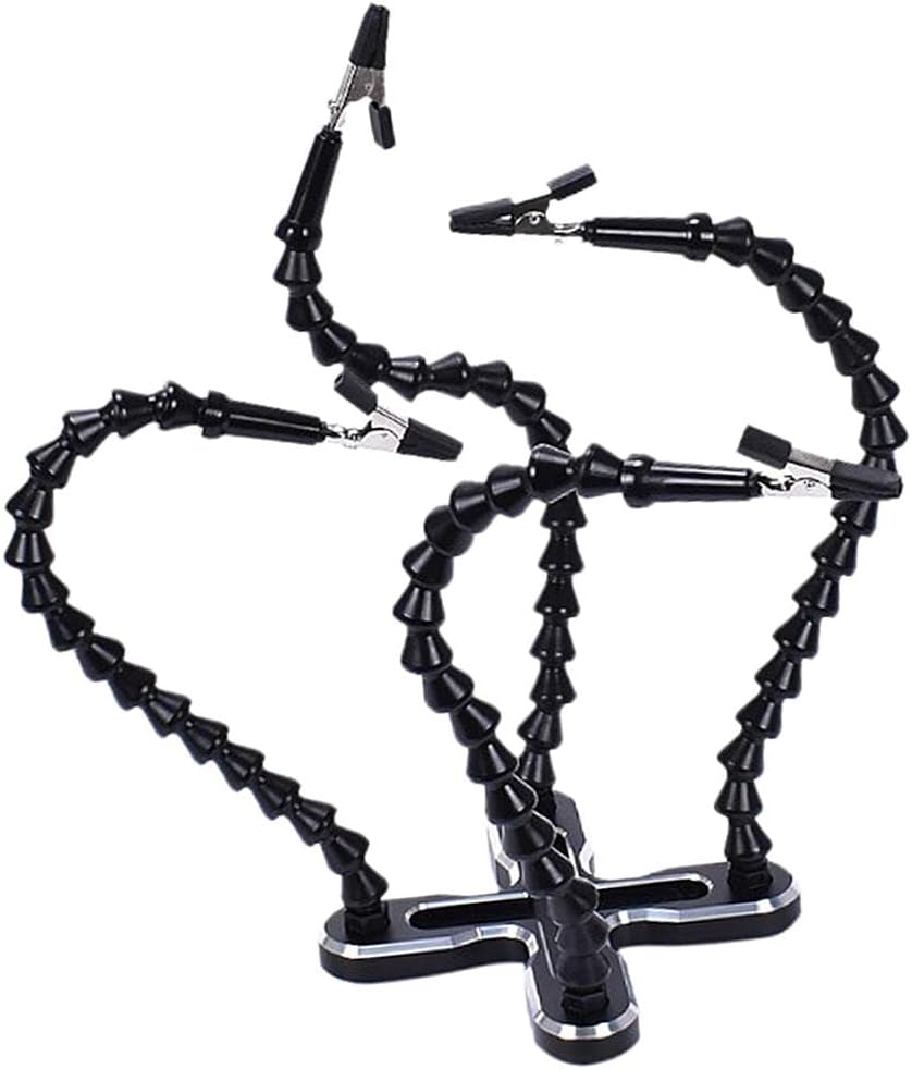 Heavy Duty PCB Holder- Mini Helping Hands Third Hand Soldering Station with Flexible Arms- Perfect for Electronic Repair and Hobby Projects