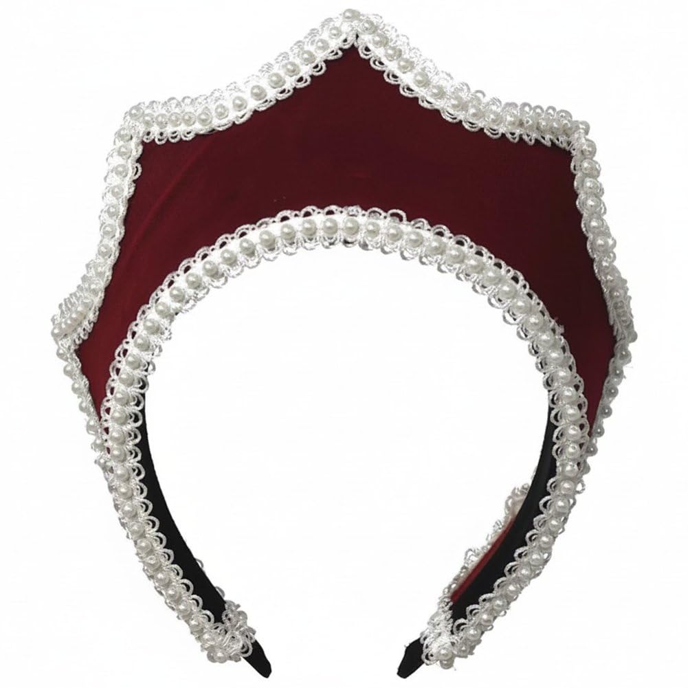 Tocado de reina medieval y diadema de princesa para recreaciones históricas