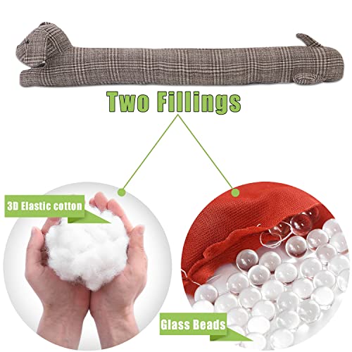 Cerayou 36 Inch Heavy Duty Under Door Draft Stopper, Cute Animals Shape Door & Window Draft Guard To Save Energy, Decorative Weighted Bottom Insulation Stopper Noise Air Wind Dust Blocker, Plaid Dog #TOP3