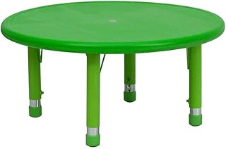 Flash Furniture 33' Round Green Plastic Height Adjustable Activity Table