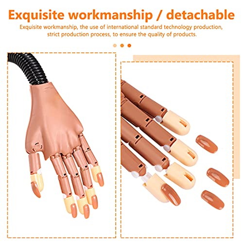 Nail Practice Hand for Acrylic Nails-Flexible Nail Training Hand Kits, Fake Mannequin Hands with False Nail Tips, Nail Files and Clipper for Nail Art Beginner