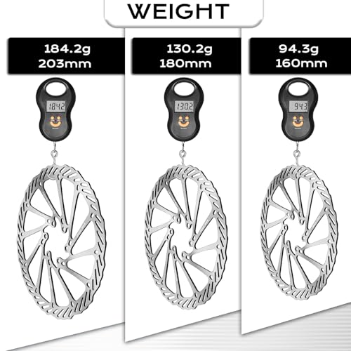 BUCKLOS 2PC Bike Brake Rotors 140mm 160mm 180mm 203mm, MTB Stainless Steel Bicycle Disc Rotors with 12 Bolts for Mountain Road Bike/Ebike/BMX - Thumbnail 4