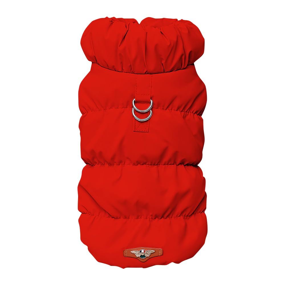 Dog Winter Coat,Warm Dog Coat Fleece,Puppy Dog Winter Vest, Waterproof Windproof Dog Jacket with D Ring,Dogs Cozy Fleece Lined Clothes for Small Medium Large Dogs（Red,XL） — image 1