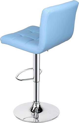 Miniatura 91 de Taburetes de bar de leopardo, moderno taburete giratorio ajustable de piel sintética con respaldo, juego de 2 (gris) Gris,Negro -,Caqui,Blanco,gris