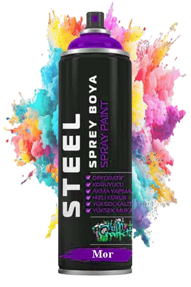 Sprey Boya 200 ml 1 Adet Hızlı Kuruyan Renkli Profesyonel Ahşap Plastik Demir Metal Cam Porselen Duvar Sprey Boya