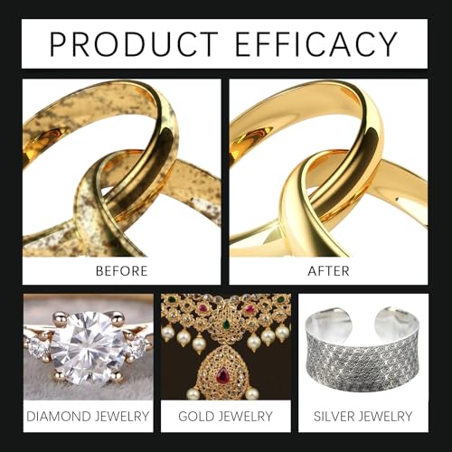 Silver Jewelry Cleaner & Polish Solution - 100ml Tarnish Remover for Sterling Silver Rings, Necklaces, Bracelets - Gentle Cleaning Dip Restores Shine to Gold & Diamond Jewelry