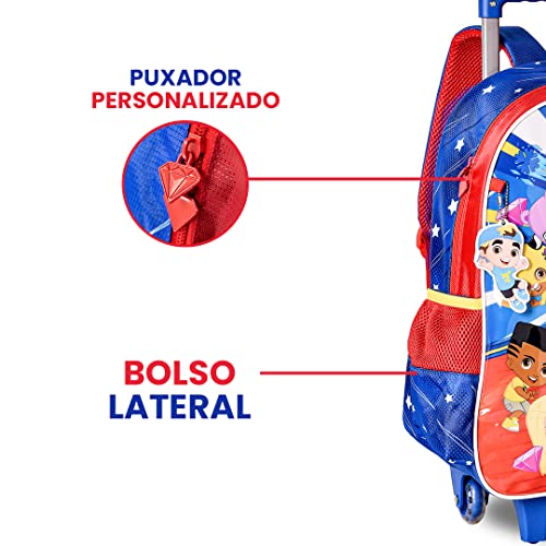 Kit Escolar Infantil Gi Neto Mochila Carrinho Estojo E Lancheira Guarda-chuva Menino