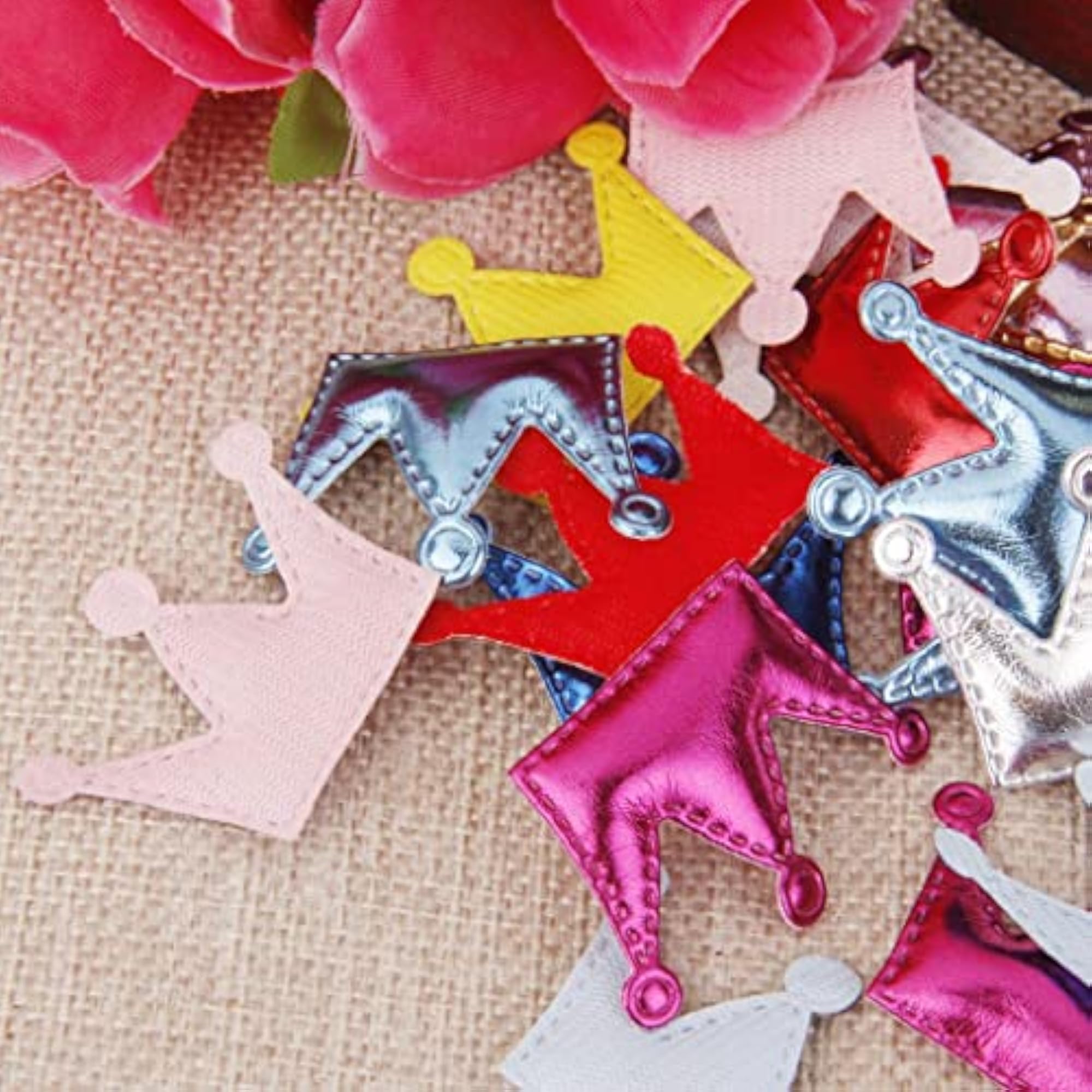 20pcs PU Crown Hair Clips for Baby Girls