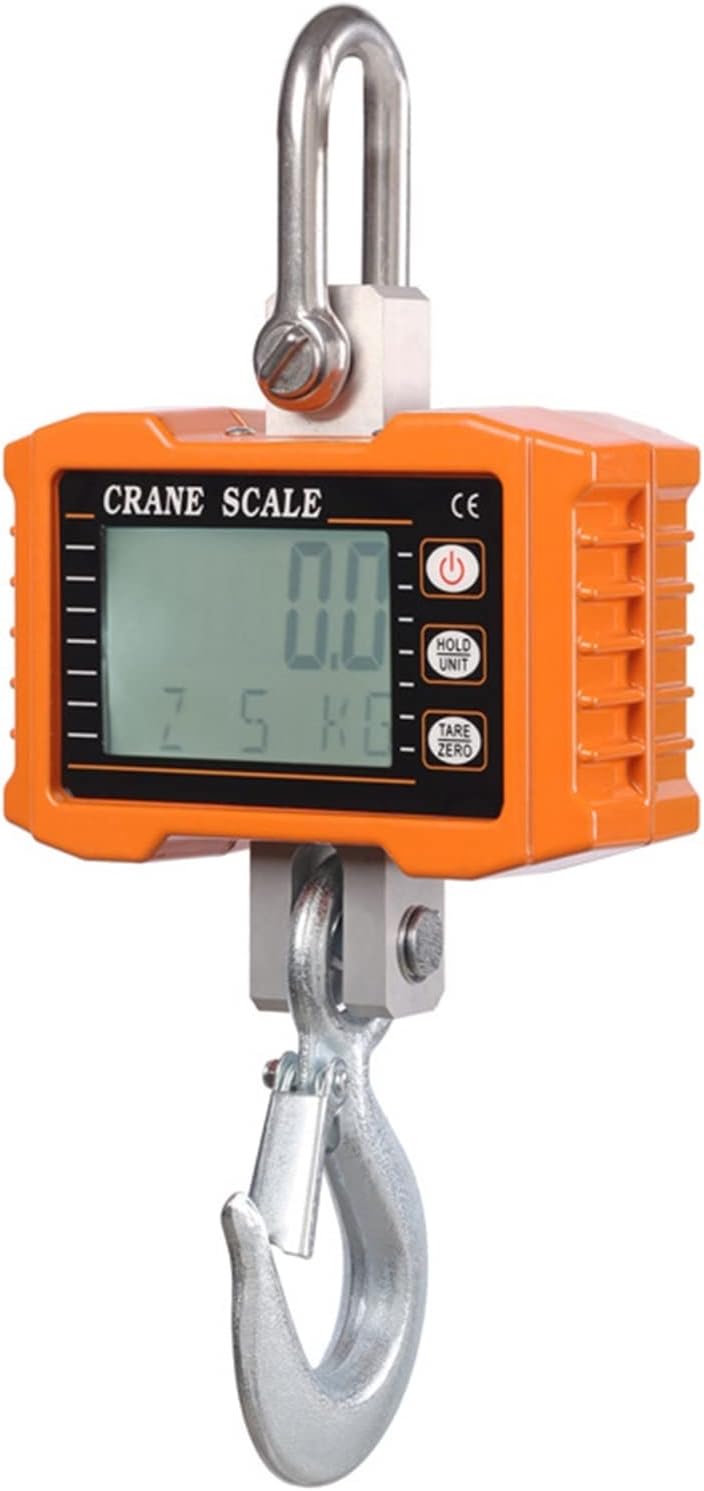 Industrial Platform Scale Industrial Crane Scale Industrial Crane Scale 1000 kg/2200 lbs Heavy Duty Crane Scale LCD Digital Hook Scale Balance Electronic Tool(Grey) (Gold)
