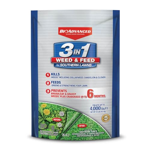 BioAdvanced 3-in-1 Weed and Feed for Southern Lawns,