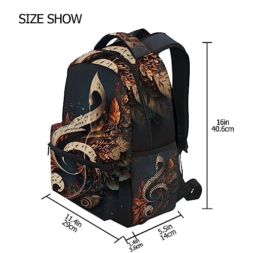 Vnurnrn Art Music Note Kids Travel Backpack for Boys Girls, Large Capacity with Name Tag Slot4