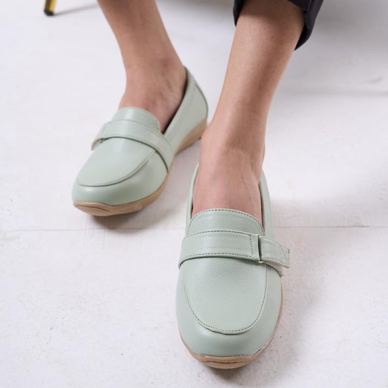 Image of FAUSTO Women's Comfortable Formal Adjustable Strap Hook and Loop Slip On Shoes|Party Shoe|Office Shoe