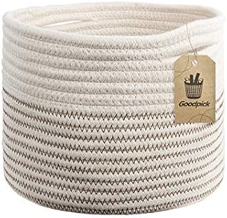INDRESSME Small Storage Basket - Cute Cotton Rope Basket - Closet Storage Bins