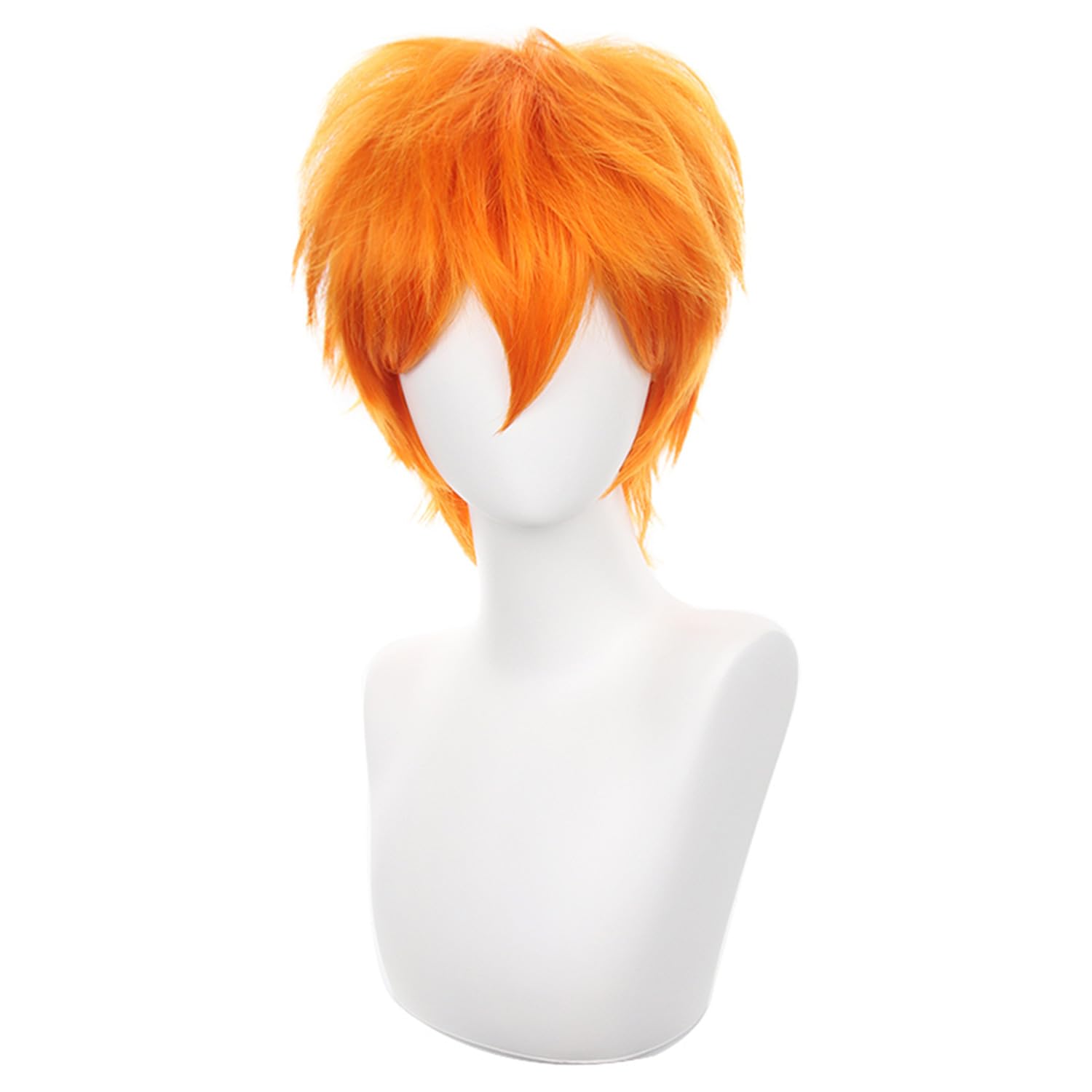 Orange Hinata Cosplay Wig Short Spiky Fluffy Heat Resistant Layered Synthetic Hair Men Women Halloween Party Wig